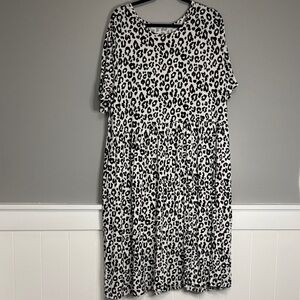 Leopard Print Black and White Dress